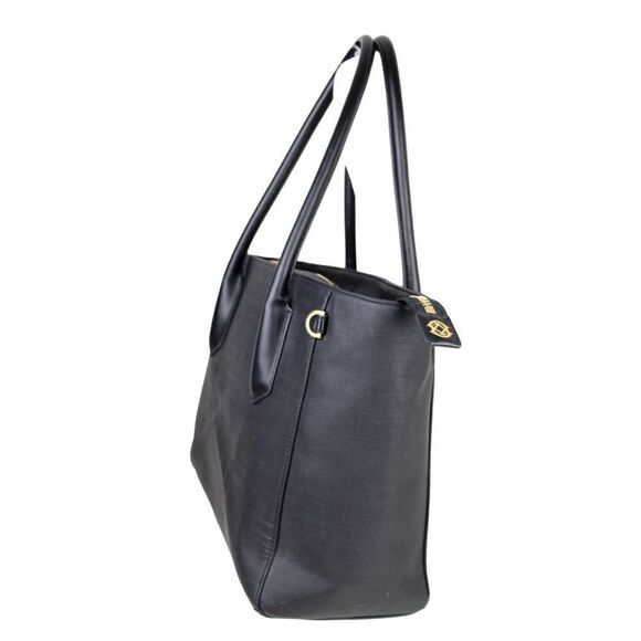 Dagne Dover BLACK COATED LEATHER BUSINESS SHOULDER BAG HANDBAG TOTE HOBO PURSE - Picture 3 of 14